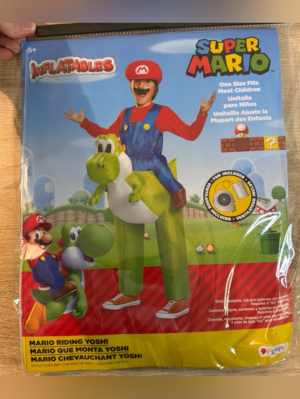 Kids Super Mario Yoshi Inflatable Costume Halloween One Size Fan Powered OSFM
